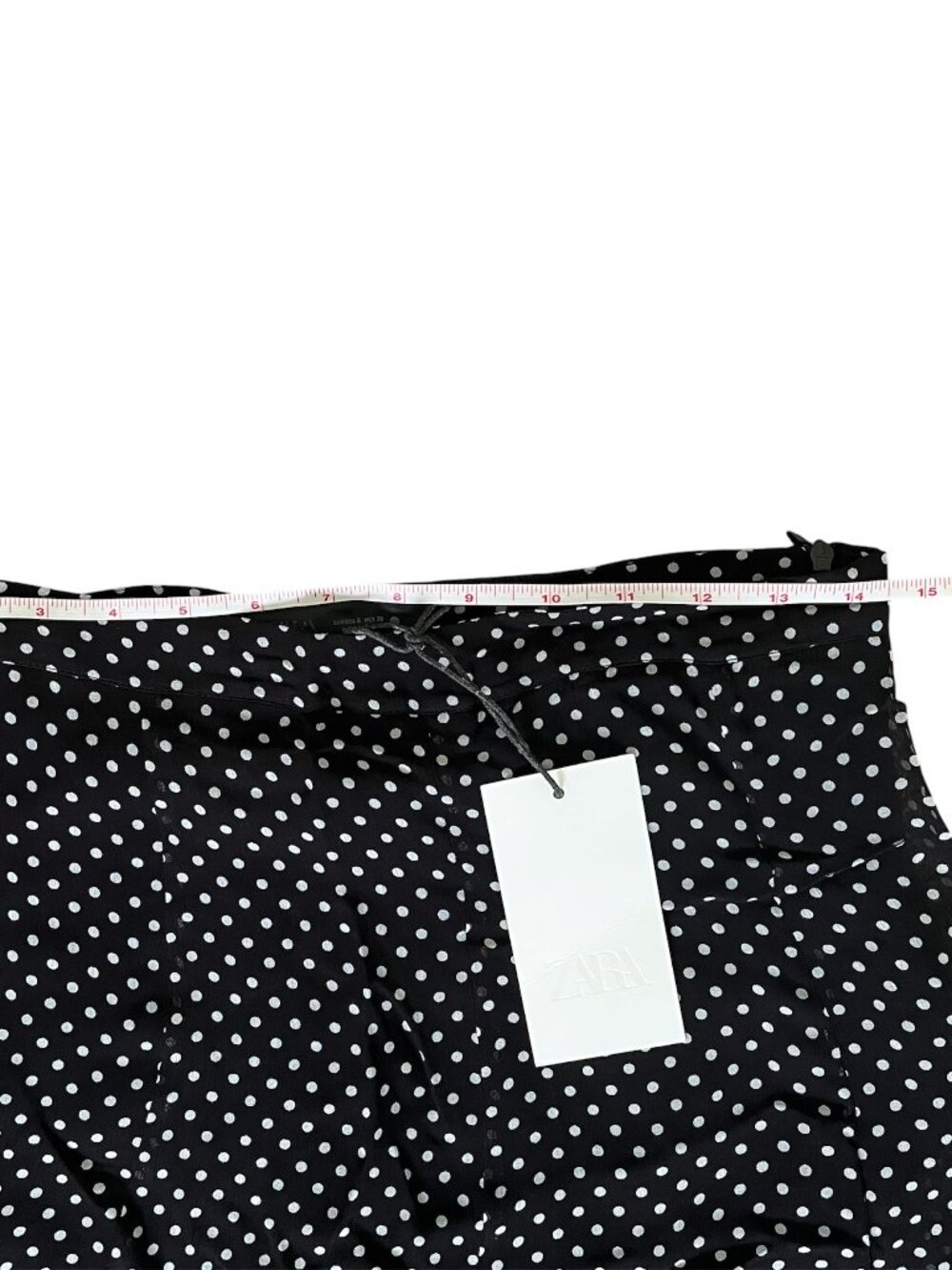 Zara ZW Collection Polka Dot Maxi Skirt Black White A-Line Mid Rise Size S NWT - Picture 11 of 11